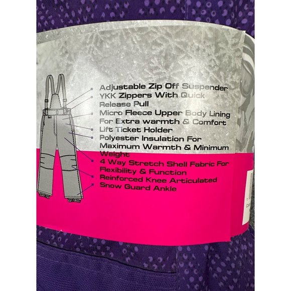 NWT 32 Degrees Girls Snow Ski Pants Size 14/16 Purple Weatherproof - Picture 6 of 6